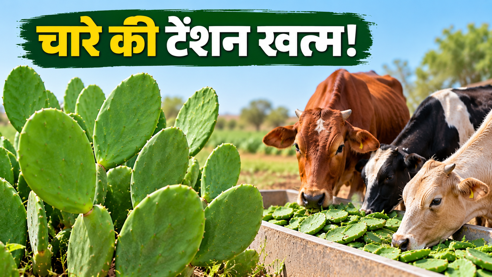 चारे की टेंशन खत्म! कम पानी में उगाएं बिना कांटों वाला कैक्टस, पशुओं को मिलेगा पौष्टिक चारा Kam Pani Mein Bina Kanton Wala Cactus Kaise Ugaye