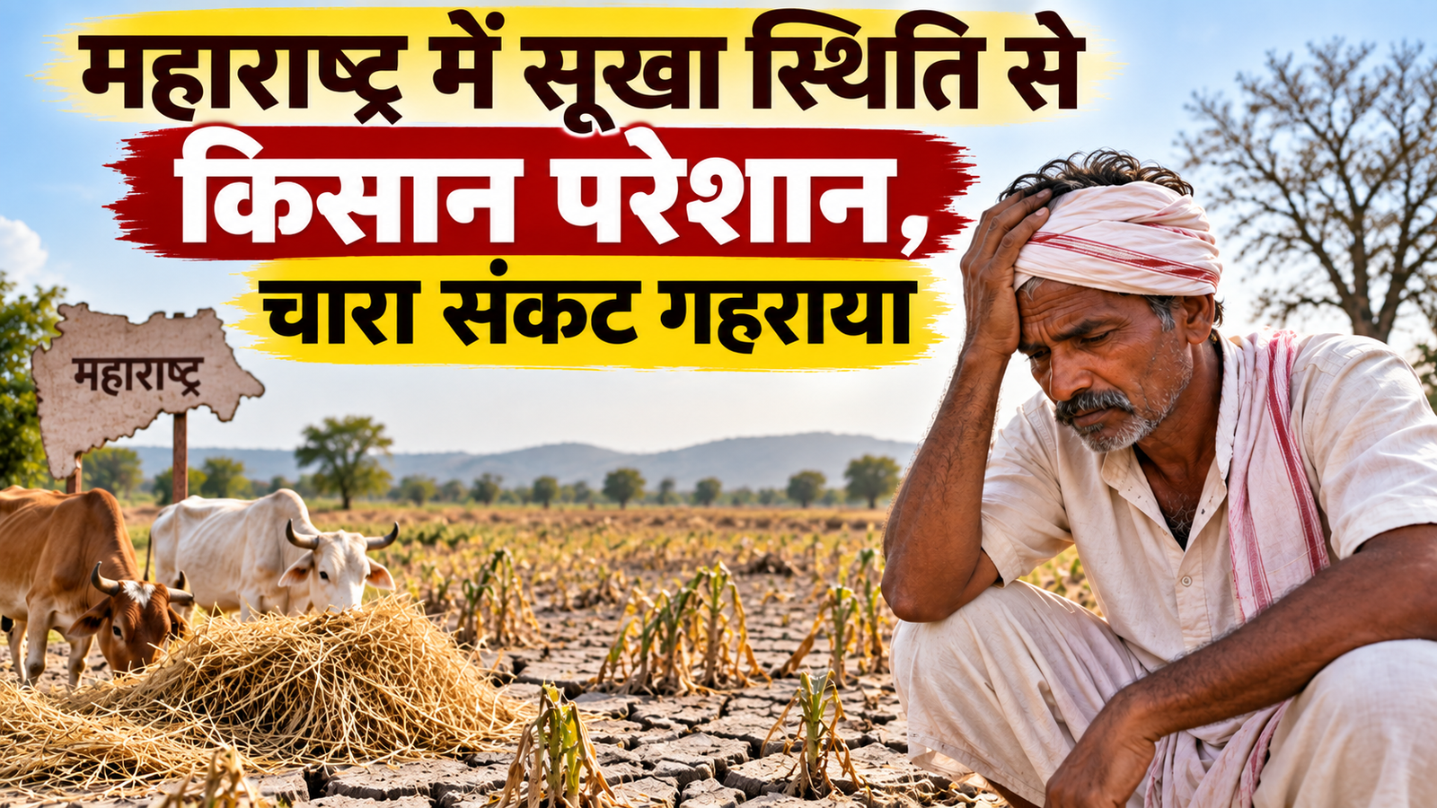 महाराष्ट्र में सूखा स्थिति से चारा संकट गहराया, किसानों के लिए विशेष राहत पैकेज की मांग Maharashtra Mein Sukha Sthiti Se Kisan Pareshan