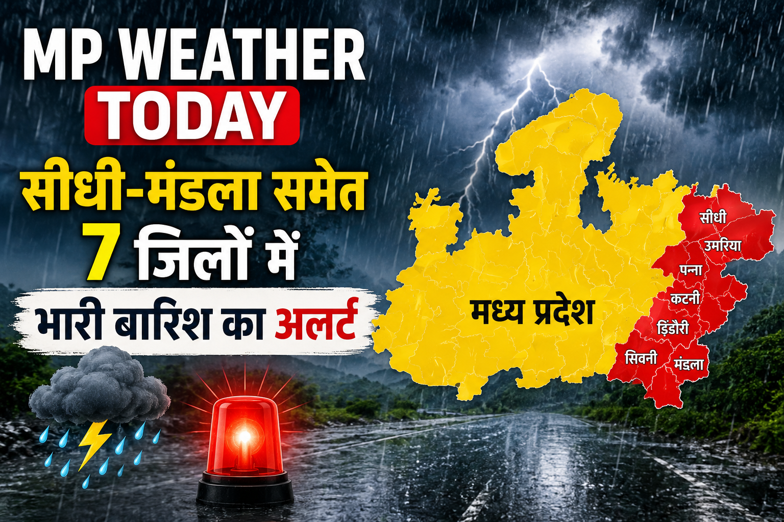MP Weather Today: सीधी-मंडला समेत इन जिलों में जमकर बरसेंगे बादल, भारी बारिश का अलर्ट
