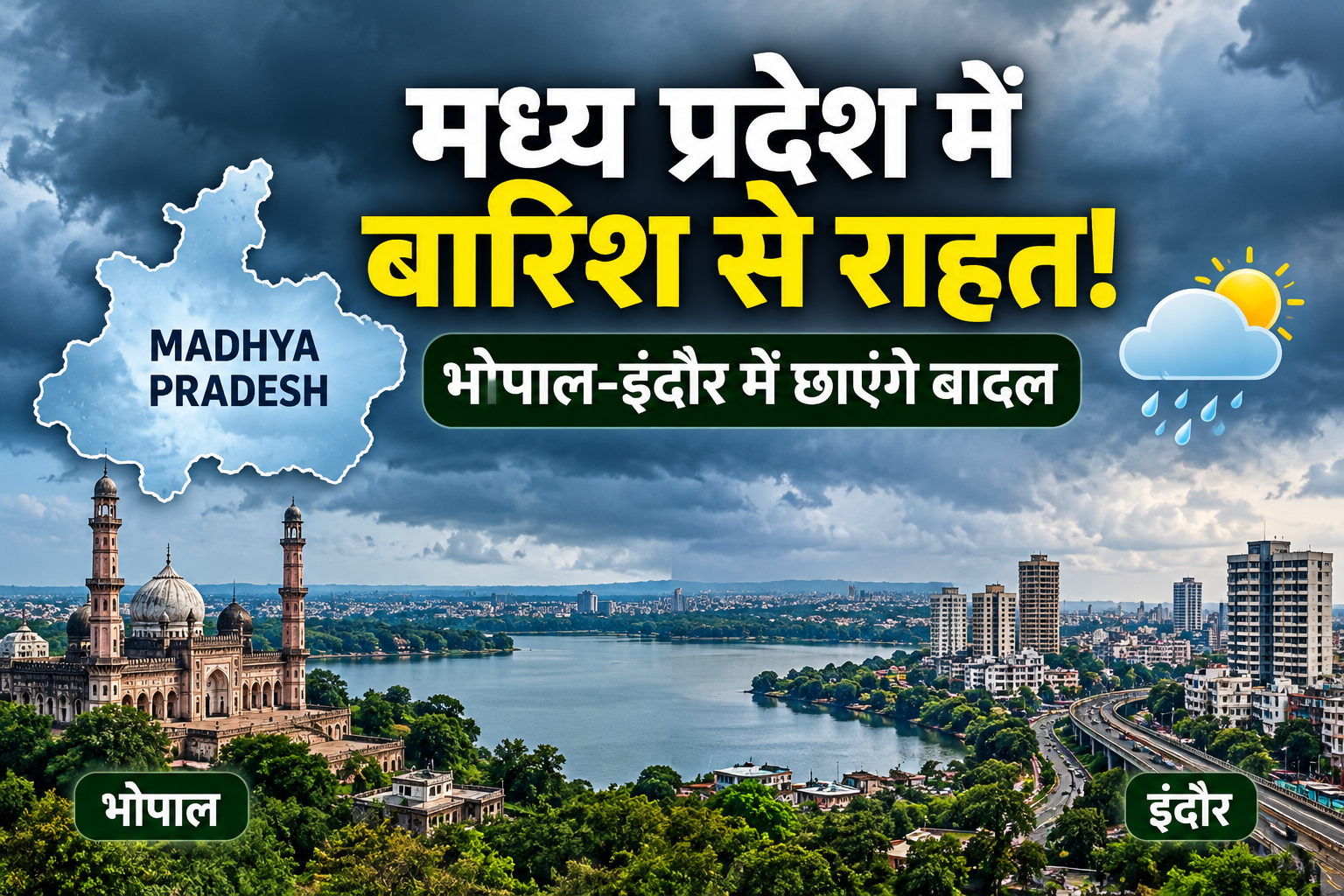 MP Weather Today: मध्य प्रदेश में बारिश से राहत, भोपाल-इंदौर में छाए रहेंगे बादल