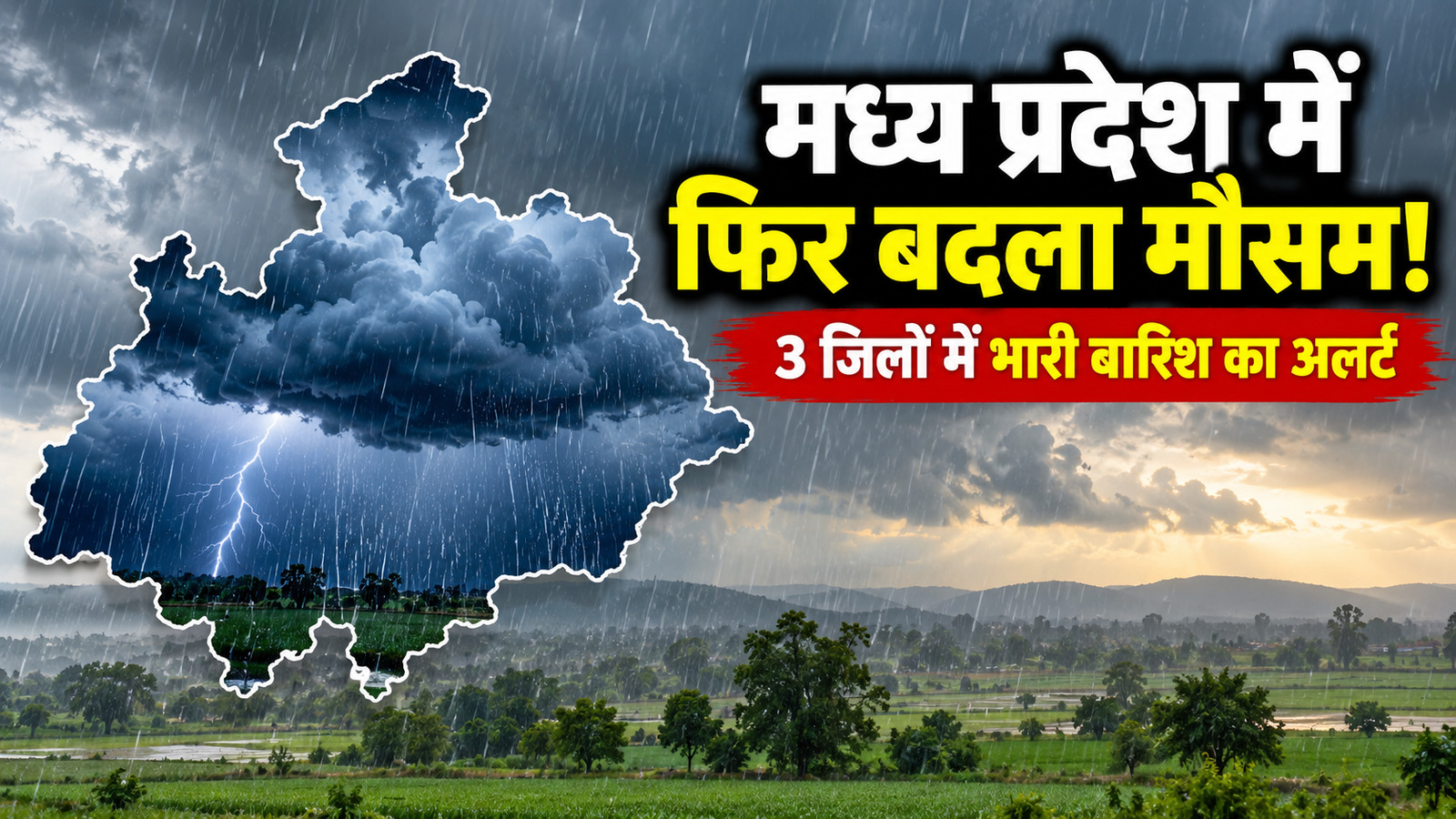 Mp Weather Today: मध्य प्रदेश में फिर बदला मौसम, 3 जिलों में भारी बारिश का अलर्ट