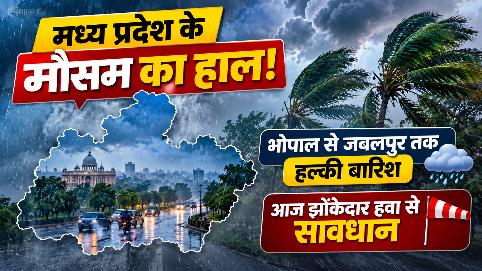 MP Weather Today: मध्य प्रदेश में हल्की बारिश, 40 किमी प्रति घंटे की रफ्तार से चलेंगी हवाएं