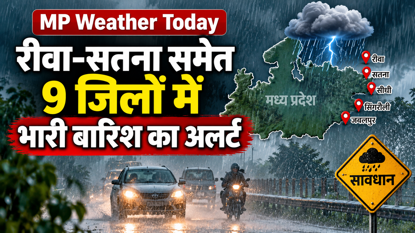 MP Weather Today: पूर्वी मध्य प्रदेश में भारी बारिश का अलर्ट, रीवा-सतना समेत 9 जिलों में आफत