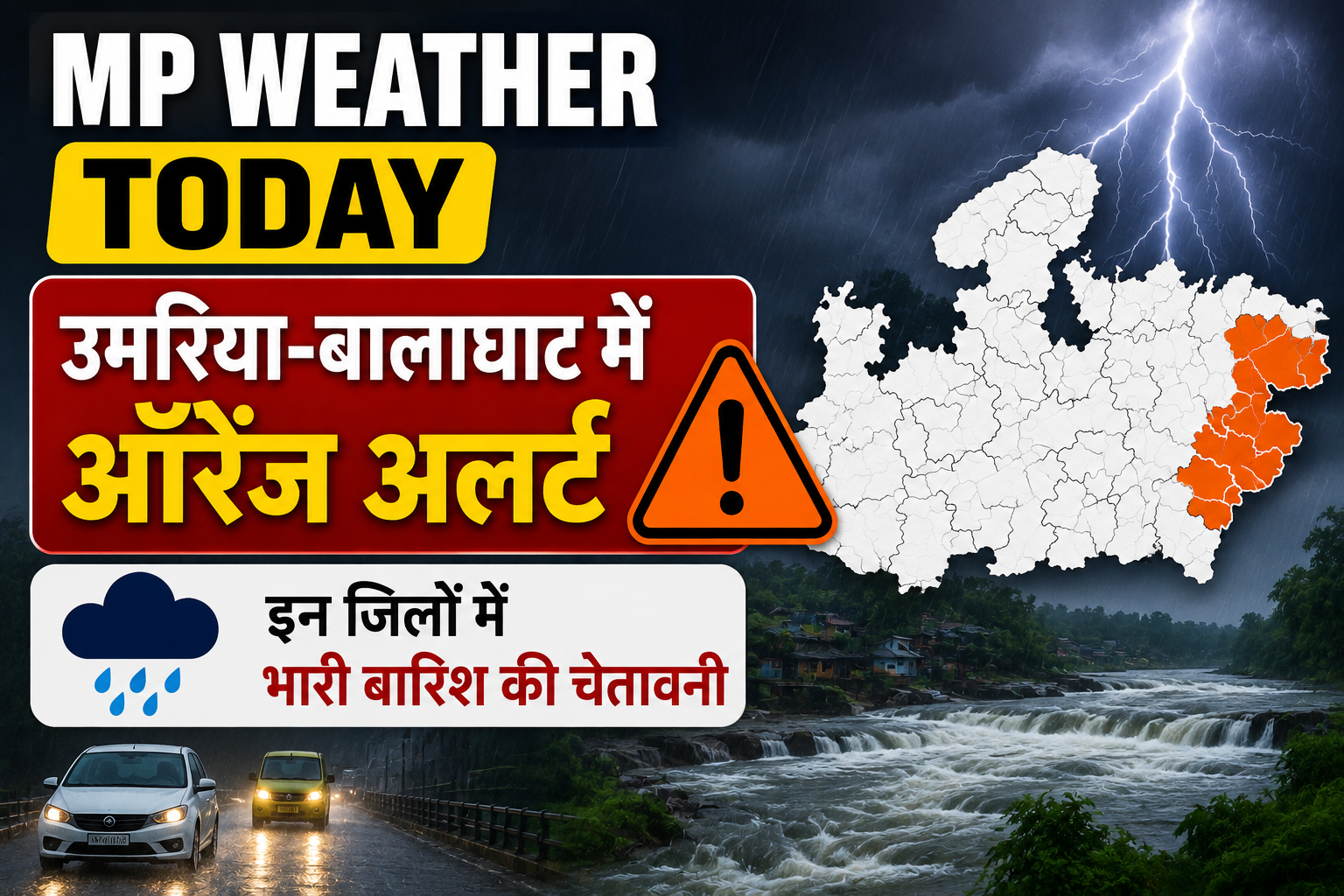 MP Weather Today: उमरिया-बालाघाट में ऑरेंज अलर्ट, इन जिलों में भारी बारिश की चेतावनी
