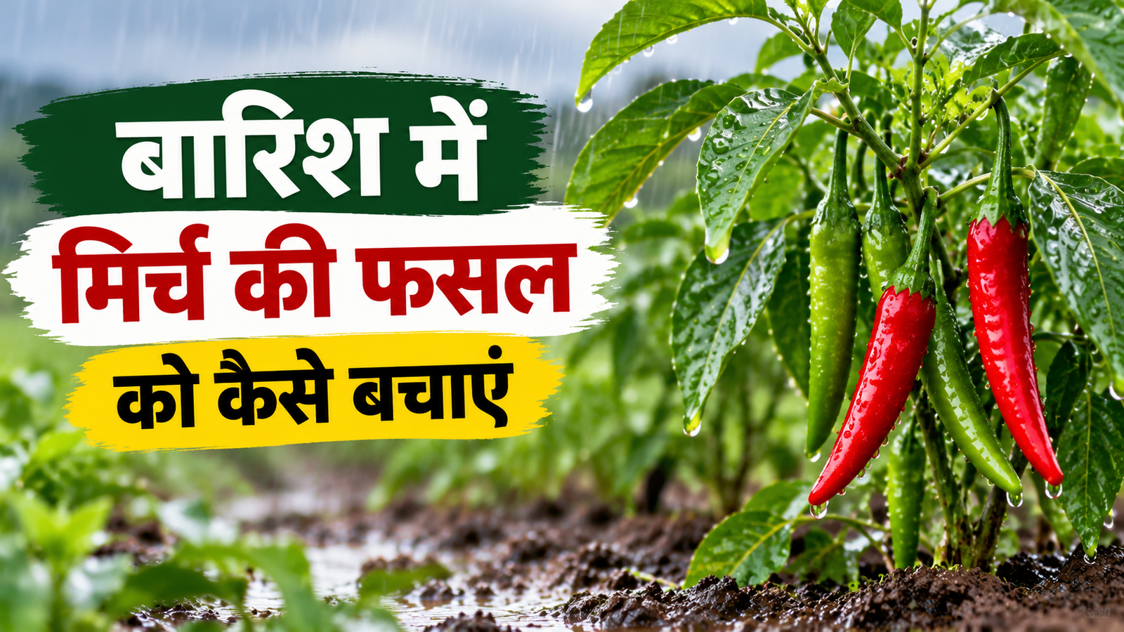 बारिश में मिर्च की फसल को बचाने के 5 आसान तरीके, जड़ सड़ने से बचेगा पौधा  Baarish Mein Mirch Ki Fasal Ko Kaise Bachayen