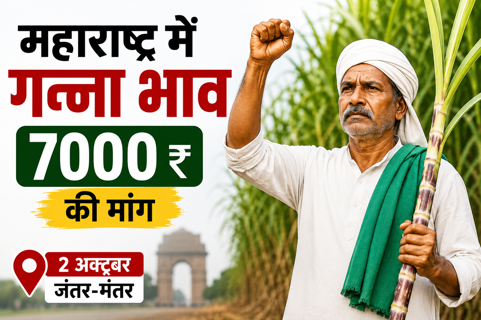 7000 रुपये प्रति टन की मांग पर अड़े किसान, 2 अक्टूबर को जंतर-मंतर पर प्रदर्शन Maharashtra Mein Ganne Ka Bhav