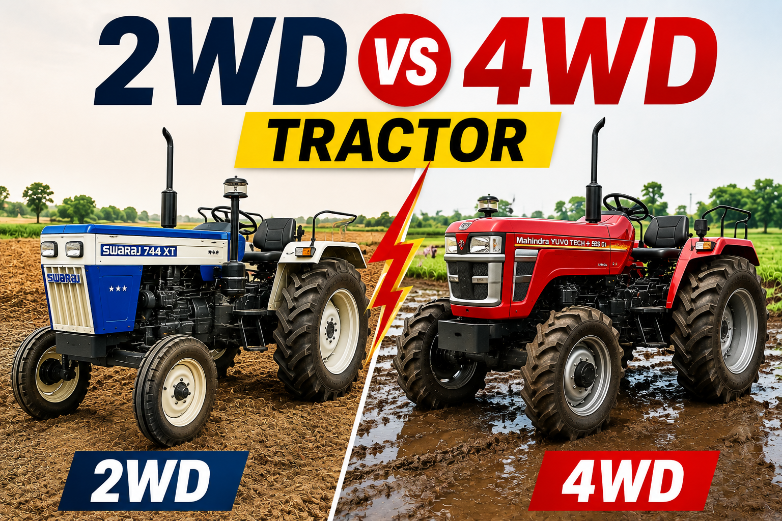 2WD vs 4WD Tractor: कौन सा ट्रैक्टर आपके खेत के लिए बेहतर? कीमत और फायदे जानें