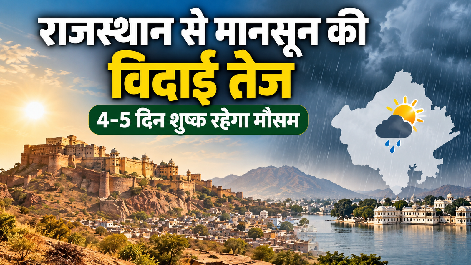 Rajasthan Weather Today: राजस्थान से मानसून की विदाई तेज, 4-5 दिन शुष्क रहेगा मौसम