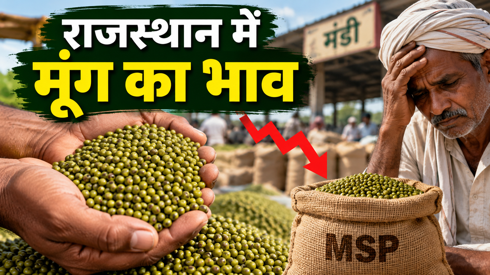 राजस्थान में मूंग की नई फसल की आवक बढ़ी, फिर भी MSP से नीचे बिक रही मूंग, किसानों की बढ़ी चिंता  Rajasthan Mein Moong Ka Bhav