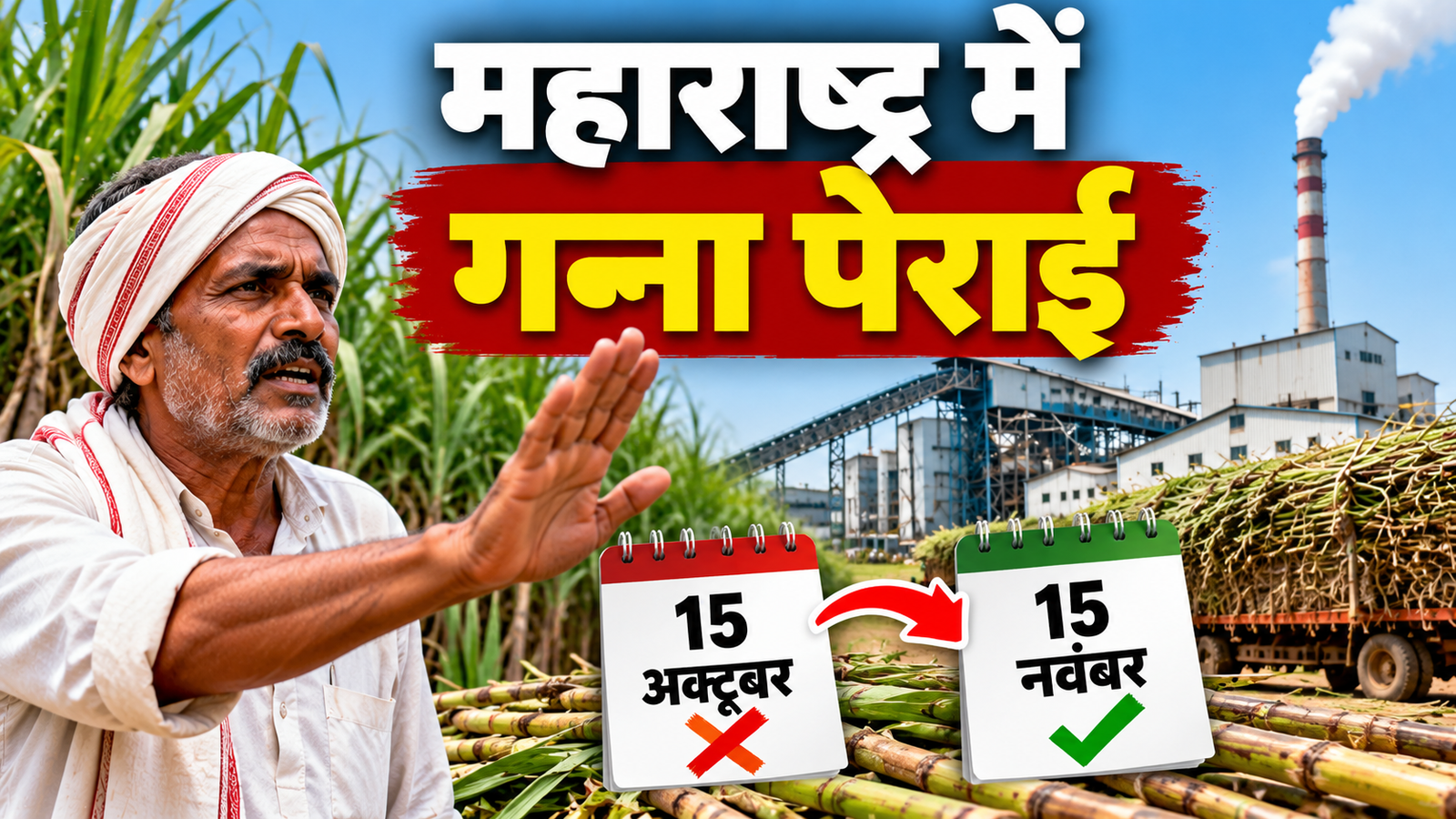 महाराष्ट्र में गन्ना पेराई पर किसानों की आपत्ति, किसानों ने 15 अक्टूबर के प्रस्ताव का किया विरोध Maharashtra Mein Ganna Perai 15 November Se