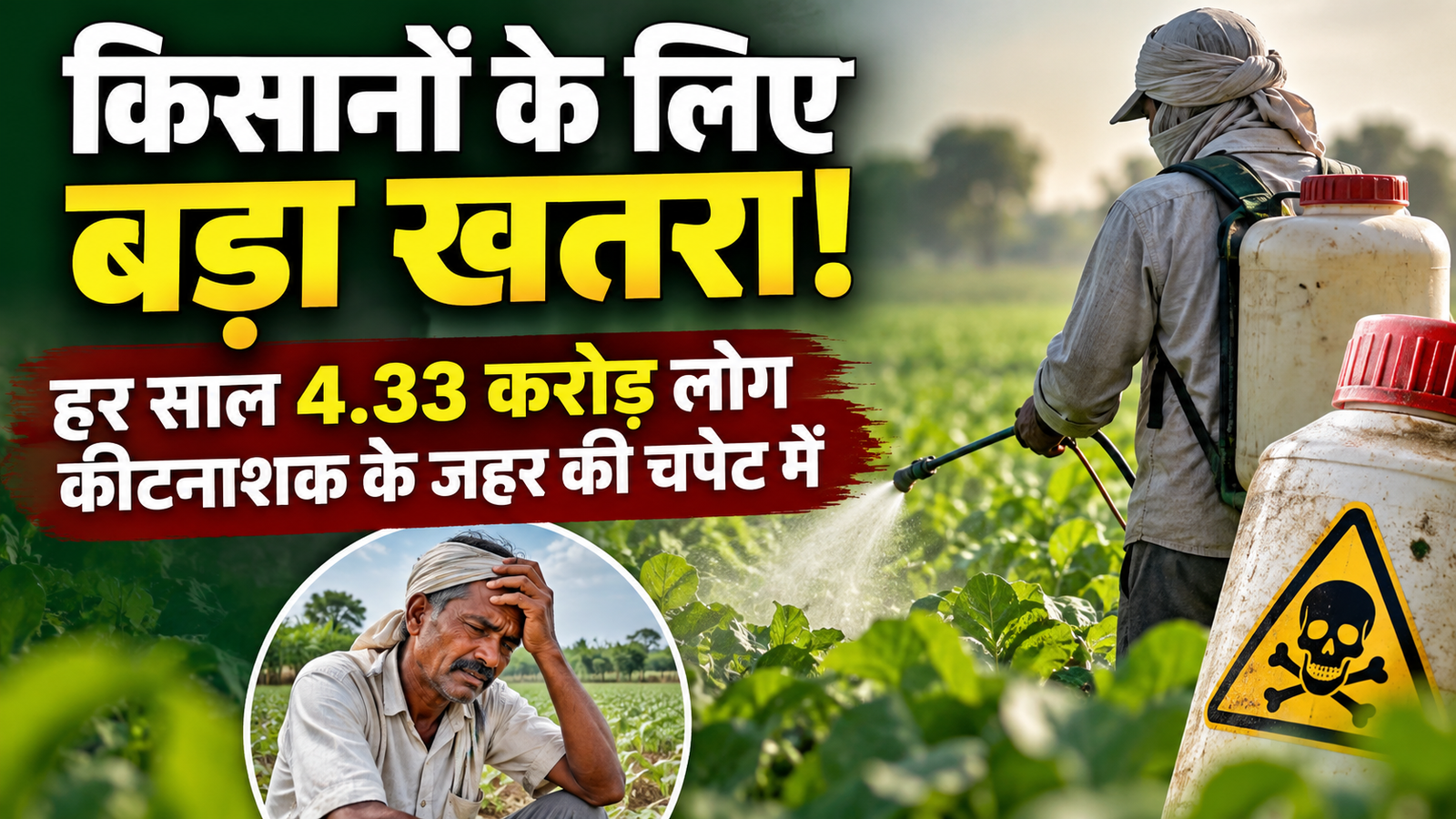 किसानों के लिए बड़ा खतरा! हर साल 4.33 करोड़ लोग कीटनाशक के जहर की चपेट में, रिसर्च में खुलासा Pesticide Se Kisan Ki Sehat Par Asar