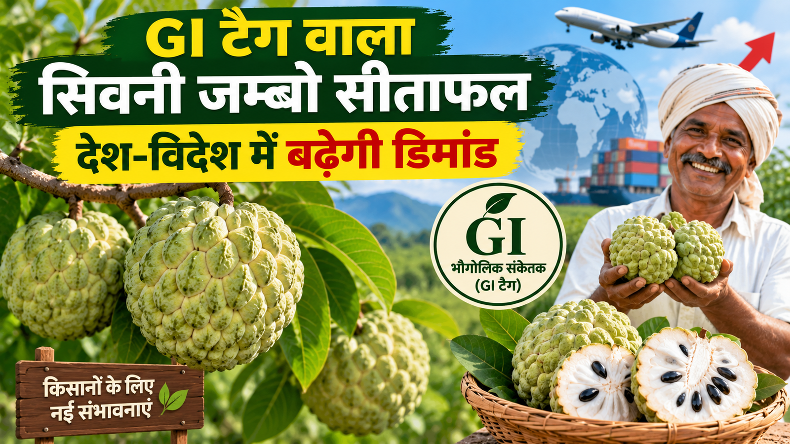 मध्य प्रदेश सिवनी के GI टैग वाले जम्बो सीताफल की देश-विदेश में बढ़ेगी डिमांड, किसानों को मिलेगा बेहतर बाजार GI Tag Wala Seoni Jumbo Sitaphal