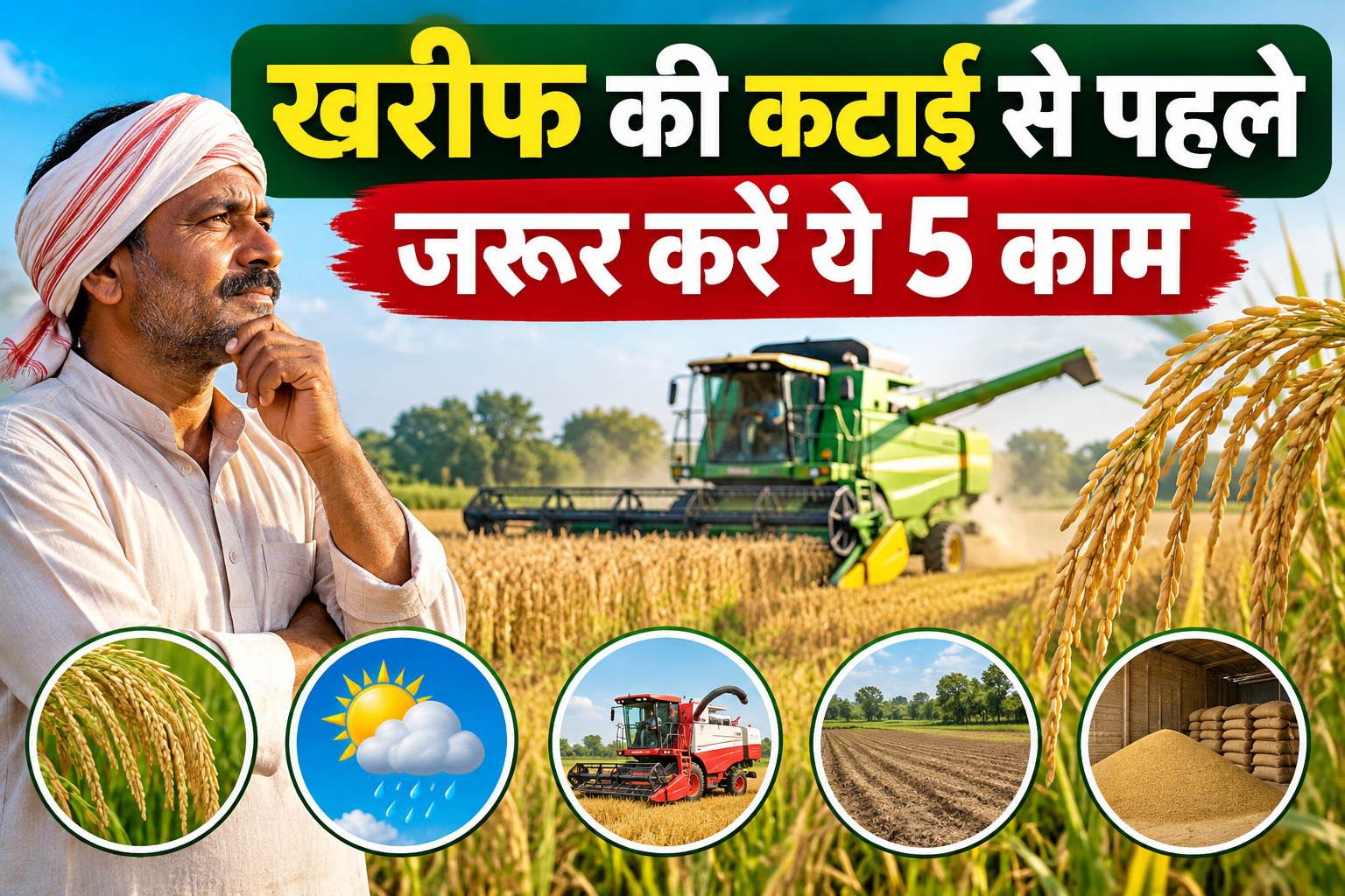 खरीफ की कटाई में एक गलती पड़ेगी भारी! फसल काटने से पहले किसान जरूर करें ये 5 काम  Kharif Fasalon Ki Katai Se Pehle Kya Karein?