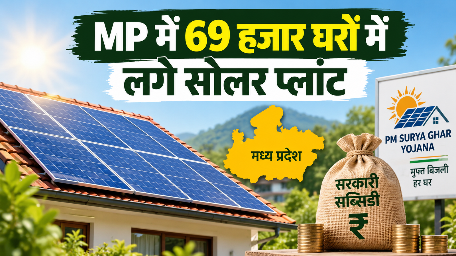 MP में 69 हजार घरों में लगे सोलर प्लांट, ₹502 करोड़ से ज्यादा की सब्सिडी PM Surya Ghar Yojana MP Mein Solar Subsidy Kitni Hai