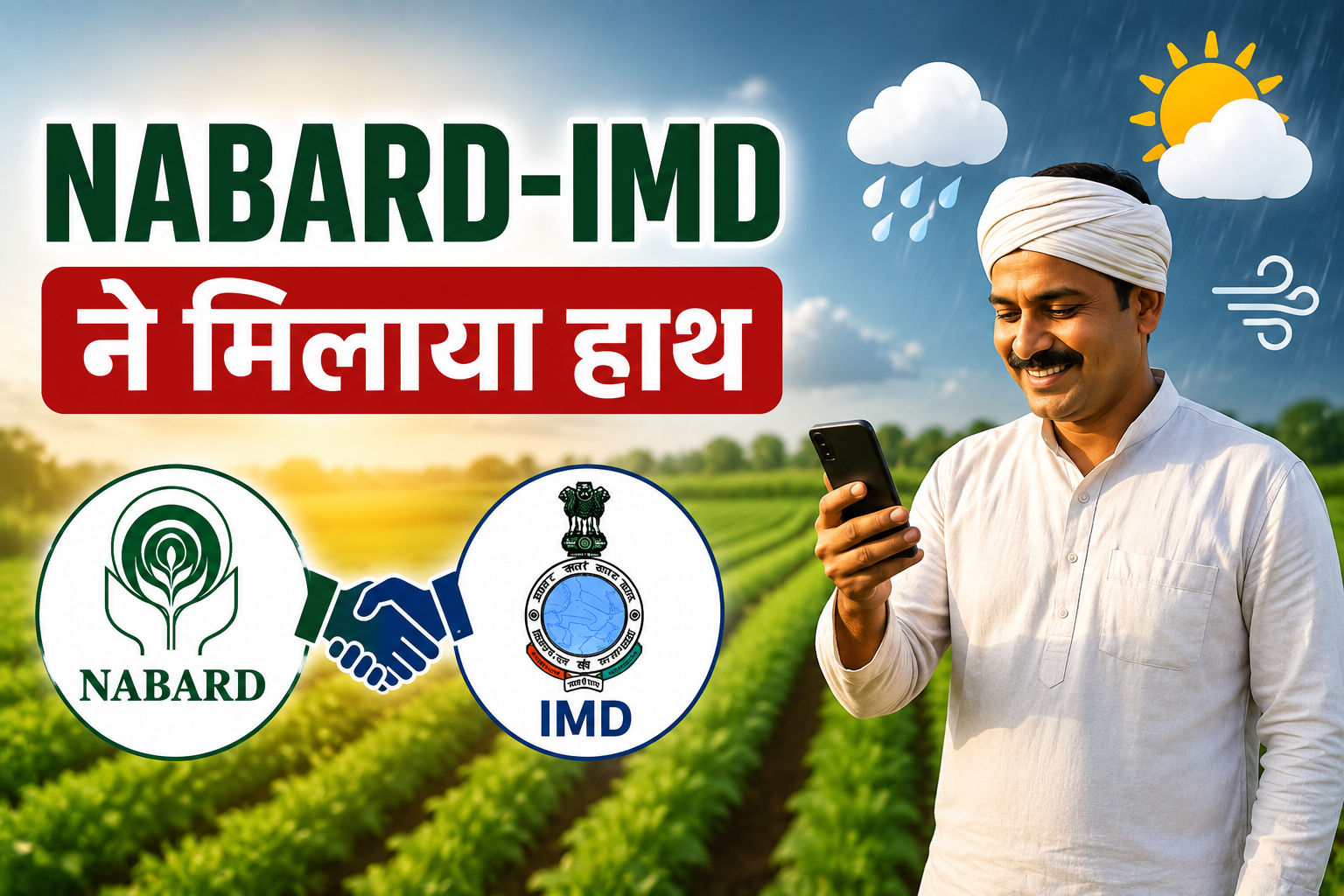 किसानों की खेती होगी मौसम के हिसाब से स्मार्ट, NABARD-IMD ने मिलाया हाथ  NABARD Aur IMD Ki Sajhedari