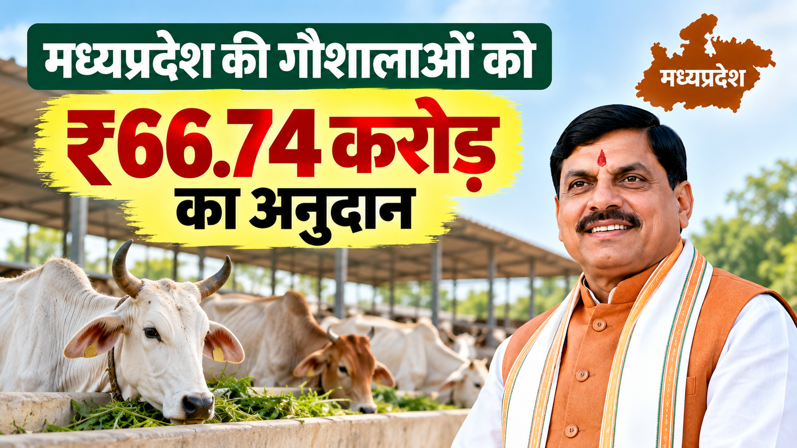 गौशालाओं को ₹66.74 करोड़ का अनुदान, 5.40 लाख गोवंश को मिलेगा लाभ Madhya Pradesh Gaushala Anudan 2026