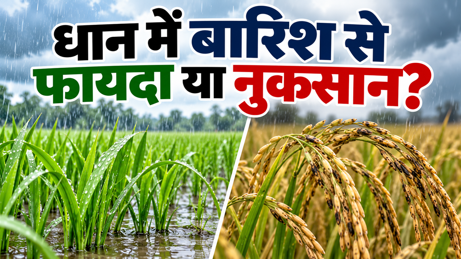 धान में बारिश से फायदा या नुकसान जानें किन किसानों को होगा फायदा और किसे हो सकता है नुकसान Dhaan Mein Baarish Se Fayda Ya Nuksan?
