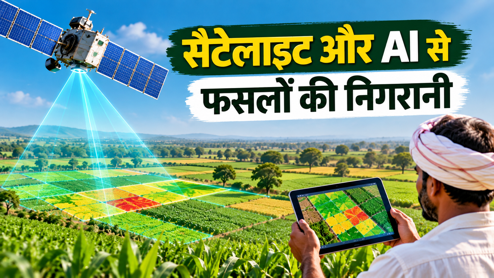 कृषि क्षेत्र में आर्टिफिशियल इंटेलिजेंस (AI) और सैटेलाइट तकनीक से बुवाई-कटाई से पैदावार तक मिलेगी जानकारी Satellite Aur AI Se Faslon Ki Nigrani