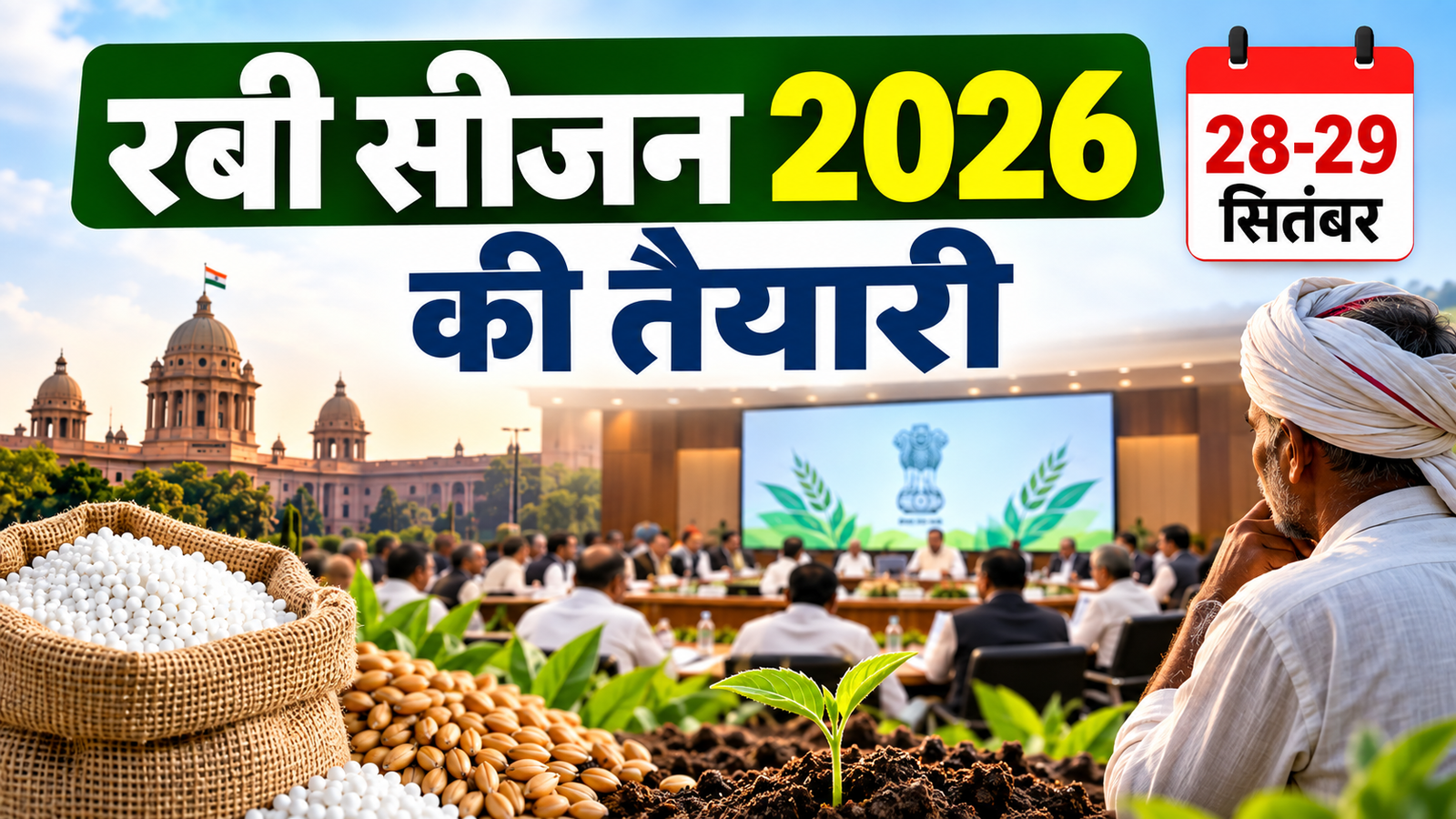रबी सीजन 2026 की तैयारी! खाद, मौसम, बीज और डिजिटल खेती पर होगा बड़ा मंथन Rabi Season 2026 Ki Taiyari