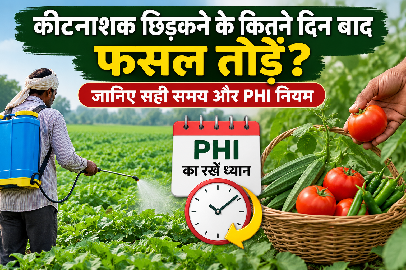 कीटनाशक छिड़कने के अगले दिन न तोड़ें फसल, PHI का रखें ध्यान, किसान की जल्दबाजी पड़ सकती है भारी Keetnashak Chhidakne Ke Kitne Din Baad Fasal Todain
