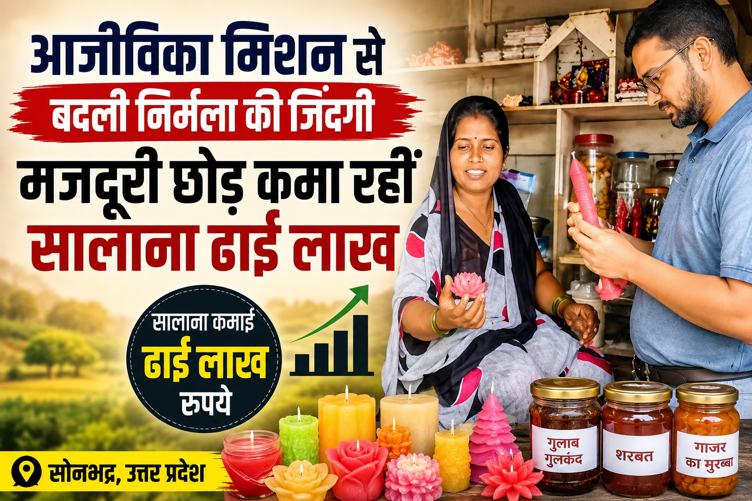 आजीविका मिशन से बदली सोनभद्र की निर्मला की जिंदगी, मजदूरी छोड़ कमा रहीं सालाना ढाई लाख रुपये Aajeevika Mission Mahila Success Story UP