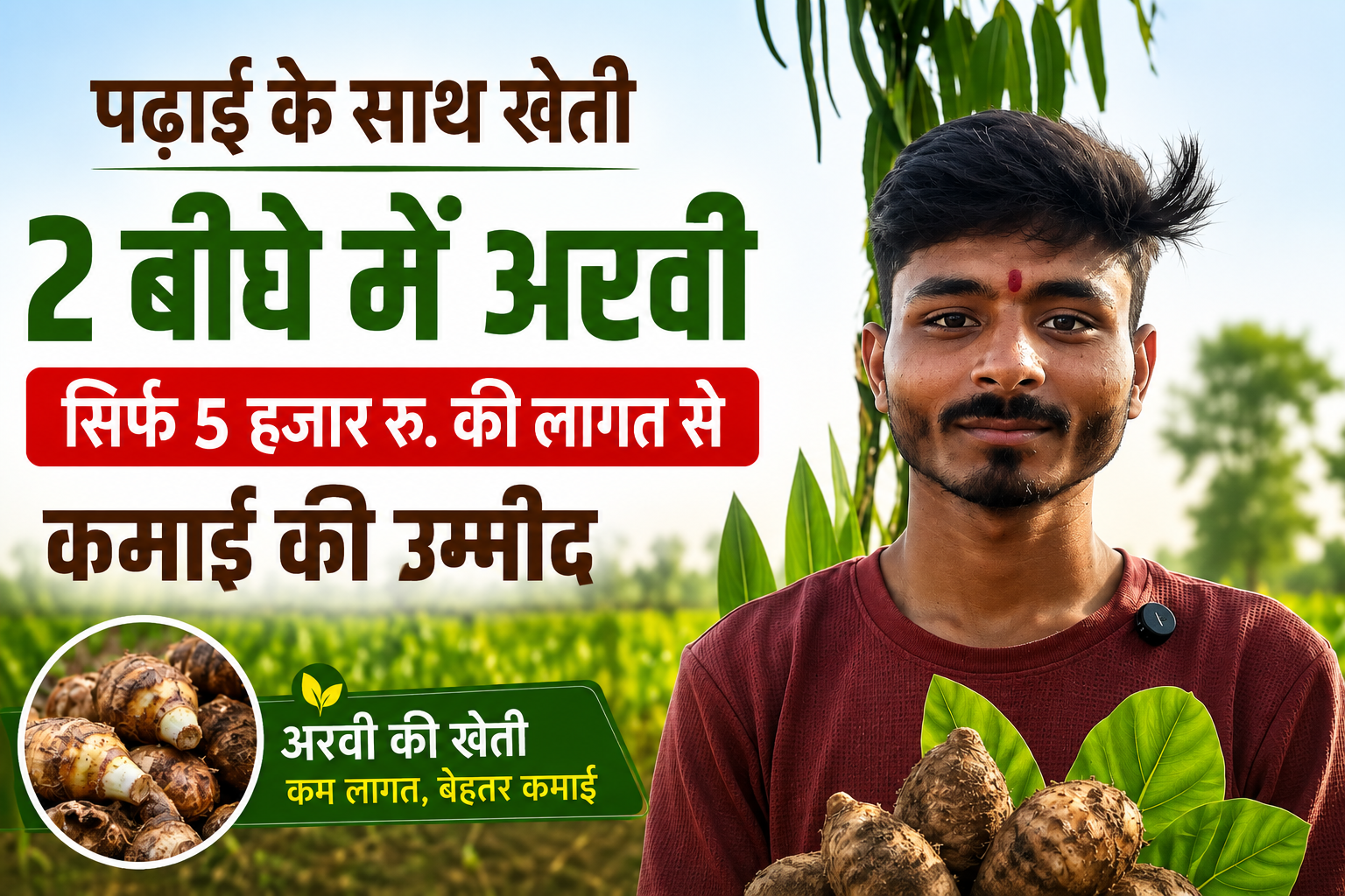 पढ़ाई के साथ खेती 2 बीघे में अरवी की खेती, सिर्फ 5 हजार रुपये की लागत से कमाई की उम्मीद Arvi Farming Success Story in UP