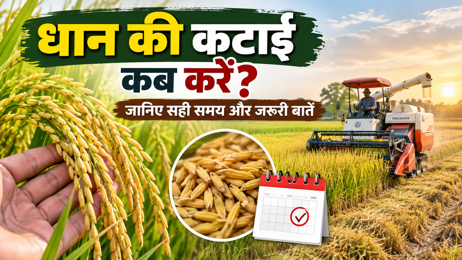 धान की कटाई कब करें? जानिए सही समय, दानों की नमी और मौसम से जुड़ी जरूरी बातें Dhan Ki Katai Kab Karen
