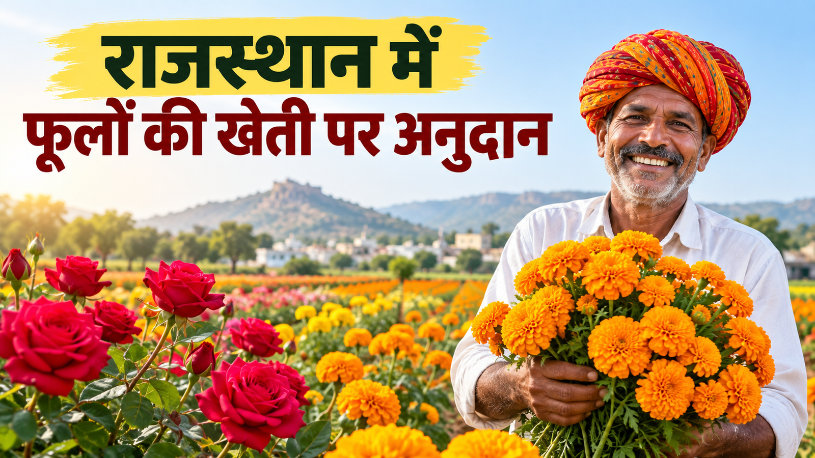 भीलवाड़ा में किसानों की बदली किस्मत, गुलाब-गेंदा की खेती से बढ़ी कमाई, सरकार दे रही 50% तक अनुदान Rajasthan Mein Phoolon Ki Kheti Par Anudan