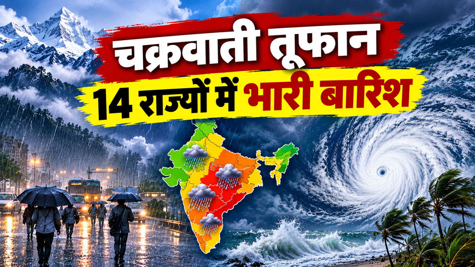 Weather Update Today: चक्रवाती तूफान और पश्चिमी विक्षोभ का डबल अटैक, 14 राज्यों में भारी बारिश का अलर्ट