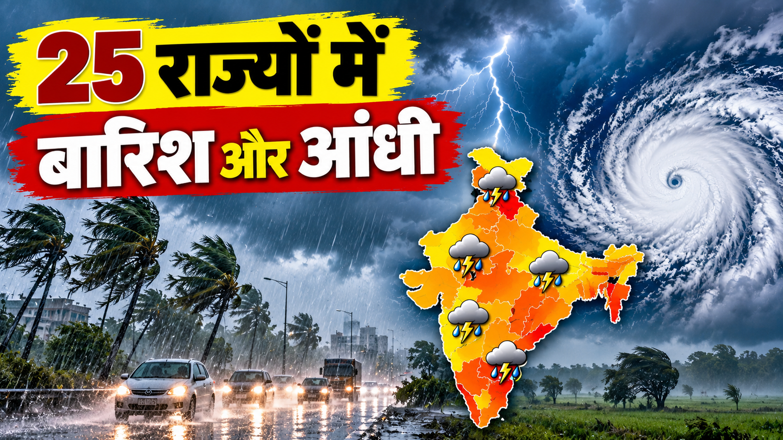 Weather Update Today: 25 राज्यों में बारिश और आंधी का अलर्ट, चक्रवात से बढ़ा खतरा