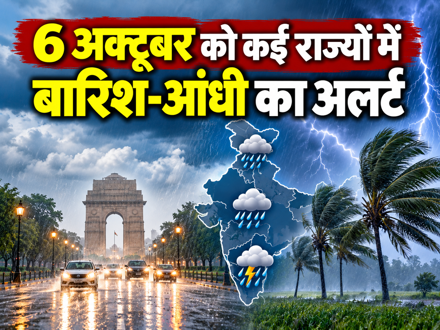 Weather Update Today: 6 अक्टूबर कई राज्यों में बारिश-आंधी का अलर्ट, उत्तर से दक्षिण तक बदलेगा मौसम