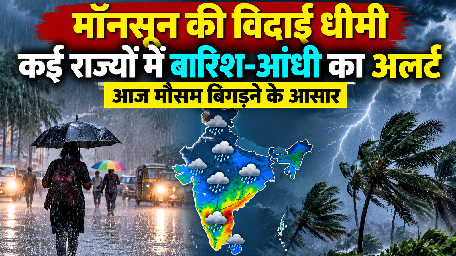 Weather Update Today: मॉनसून की विदाई धीमी, कई राज्यों में बारिश-आंधी का अलर्ट