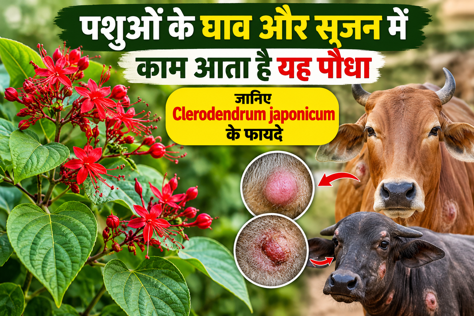 पशुओं के घाव और सूजन में काम आता है यह औषधीय पौधा, जानिए इसके फायदे  Clerodendrum japonicum Ke Fayde