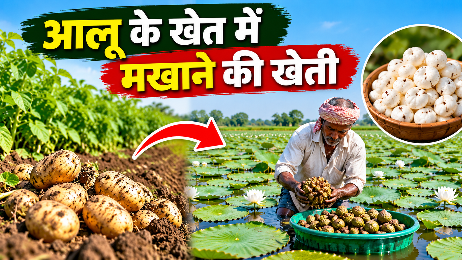 आलू के खेत में मखाने की खेती कैसे करें? जानें लागत, उत्पादन और कमाई का पूरा गणित Aloo Ke Khet Mein Makhane Ki Kheti Kaise Kare