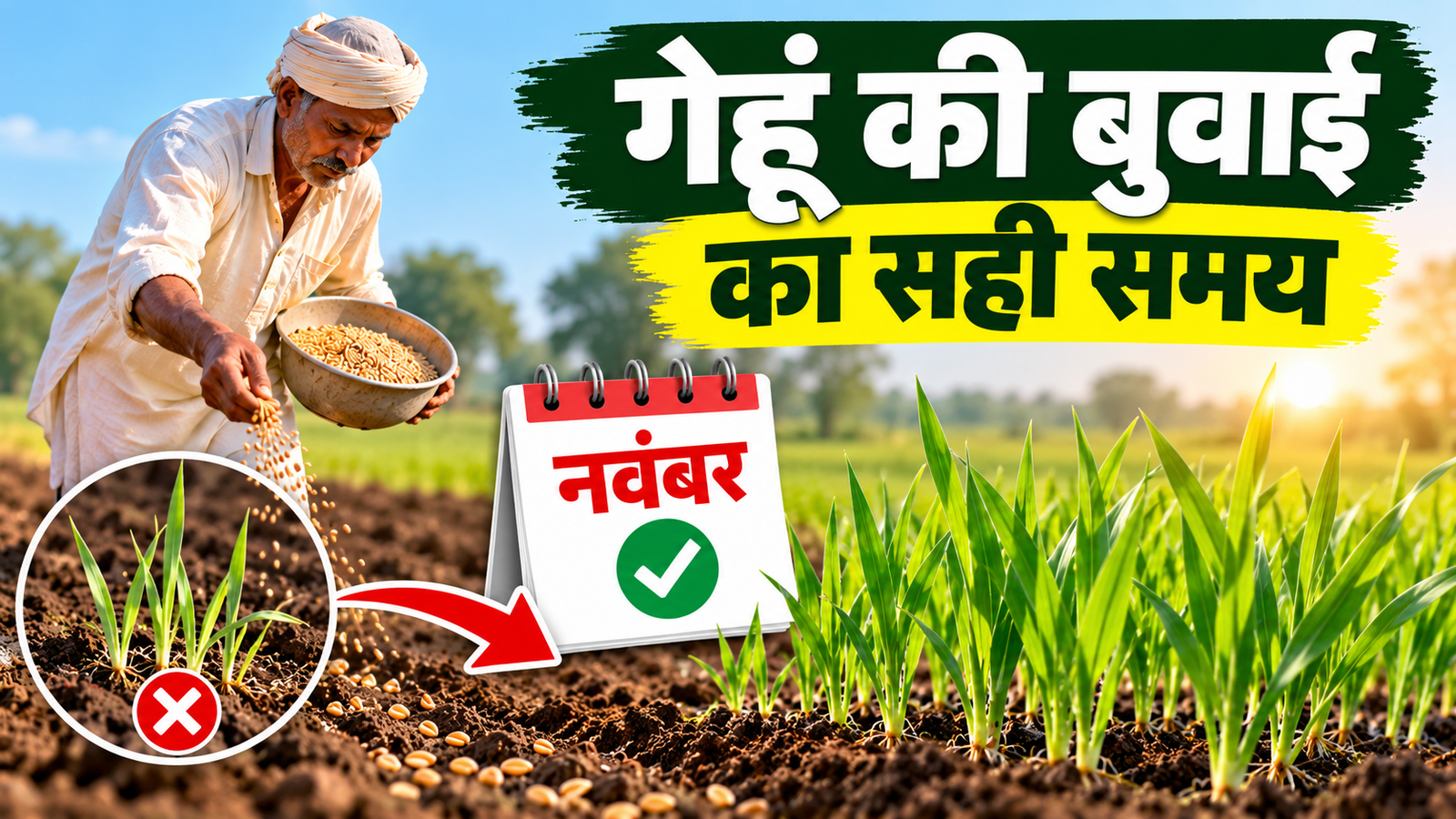 गेहूं की बुवाई कब करें, जानिए सही समय और पहली सिंचाई की जानकारी Gehu Ki Buwai Ka Sahi Samay