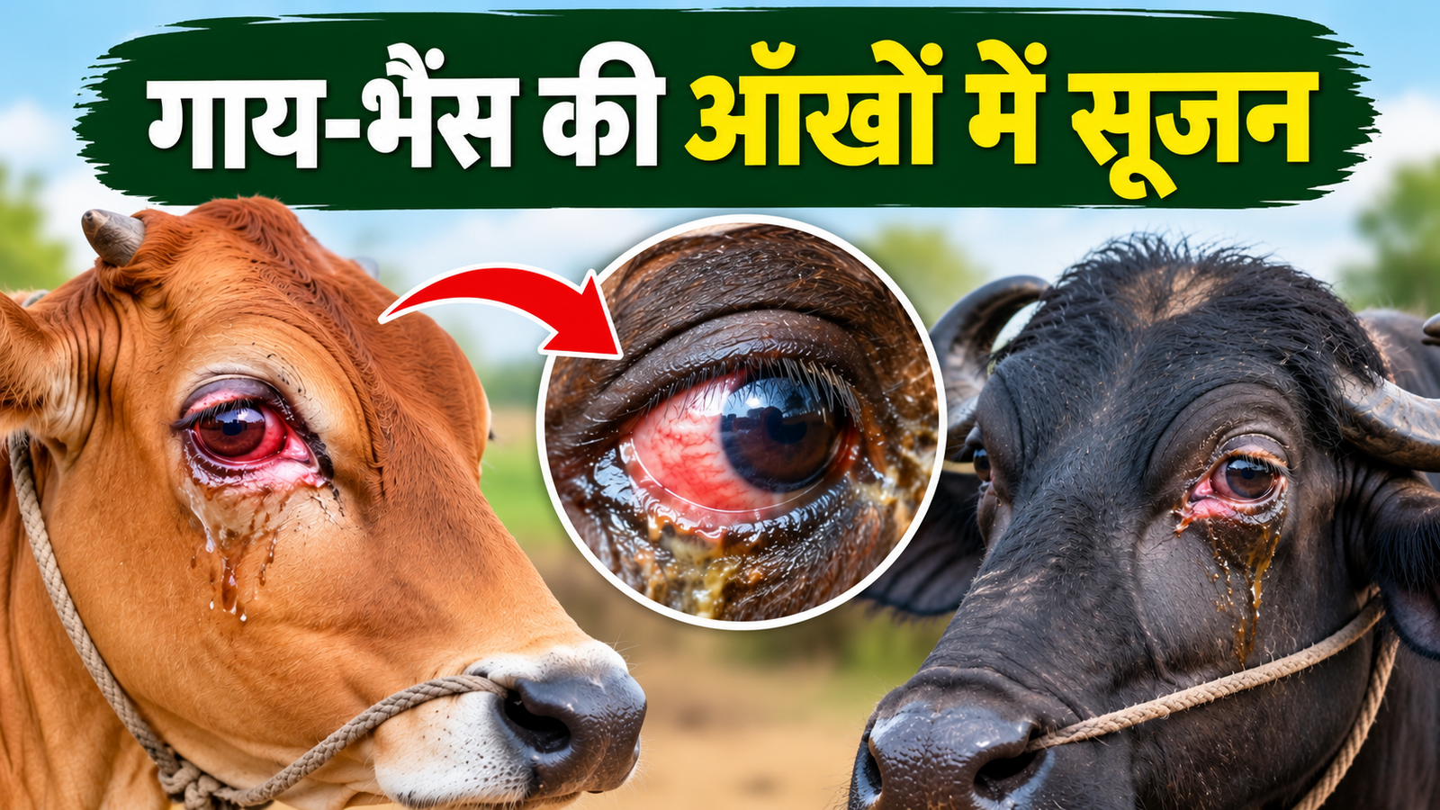 गाय-भैंस की आंखों में दिखें ये 5 लक्षण, जानें कारण और उपचार Gay Bhains Ki Aankhon Mein Sujan