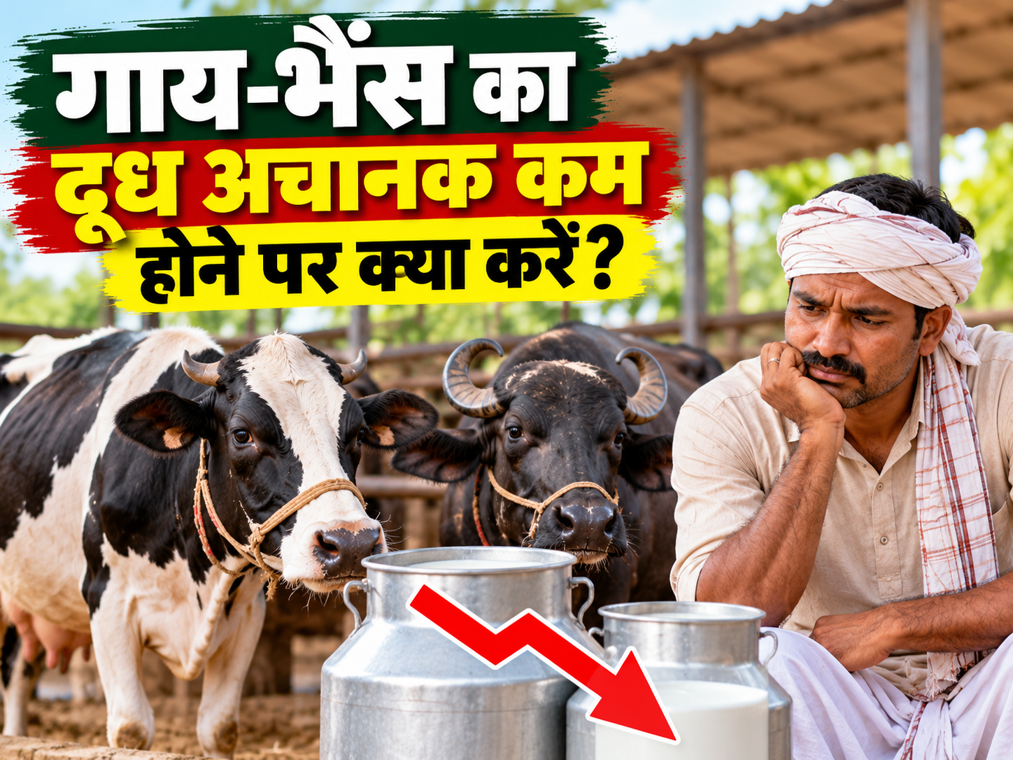 गाय भैंस का दूध अचानक कम होने पर क्या करें, जानिए दूध कम होने के कारण और बचाव के तरीके Gaay Bhains Ka Doodh Achanak Kam Hone Par Kya Karein?