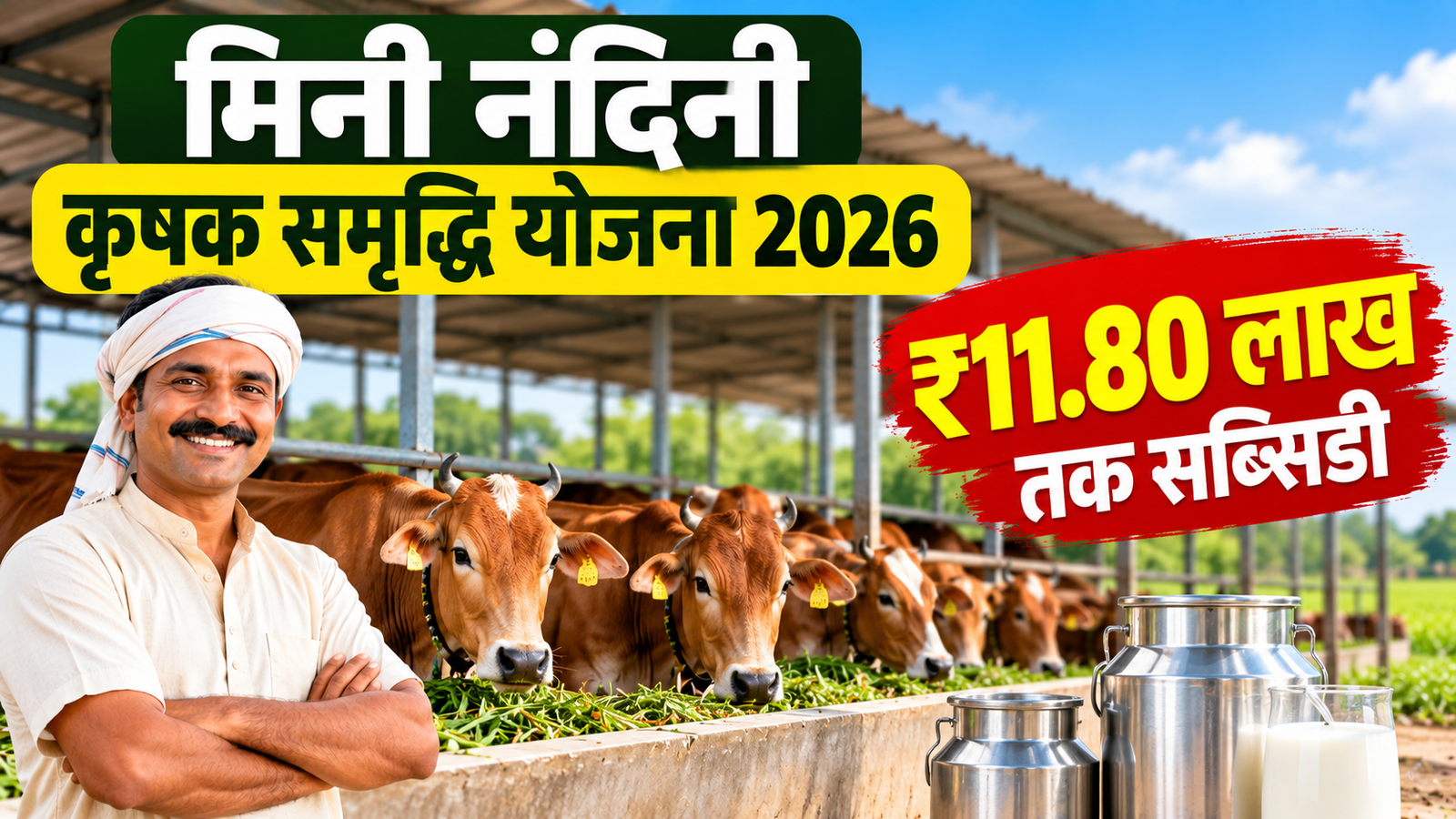 मिनी नंदिनी कृषक समृद्धि योजना 2026, 10 देसी गायों की डेयरी पर ₹11.80 लाख तक सब्सिडी Mini Nandini Krishak Samriddhi Yojana 2026