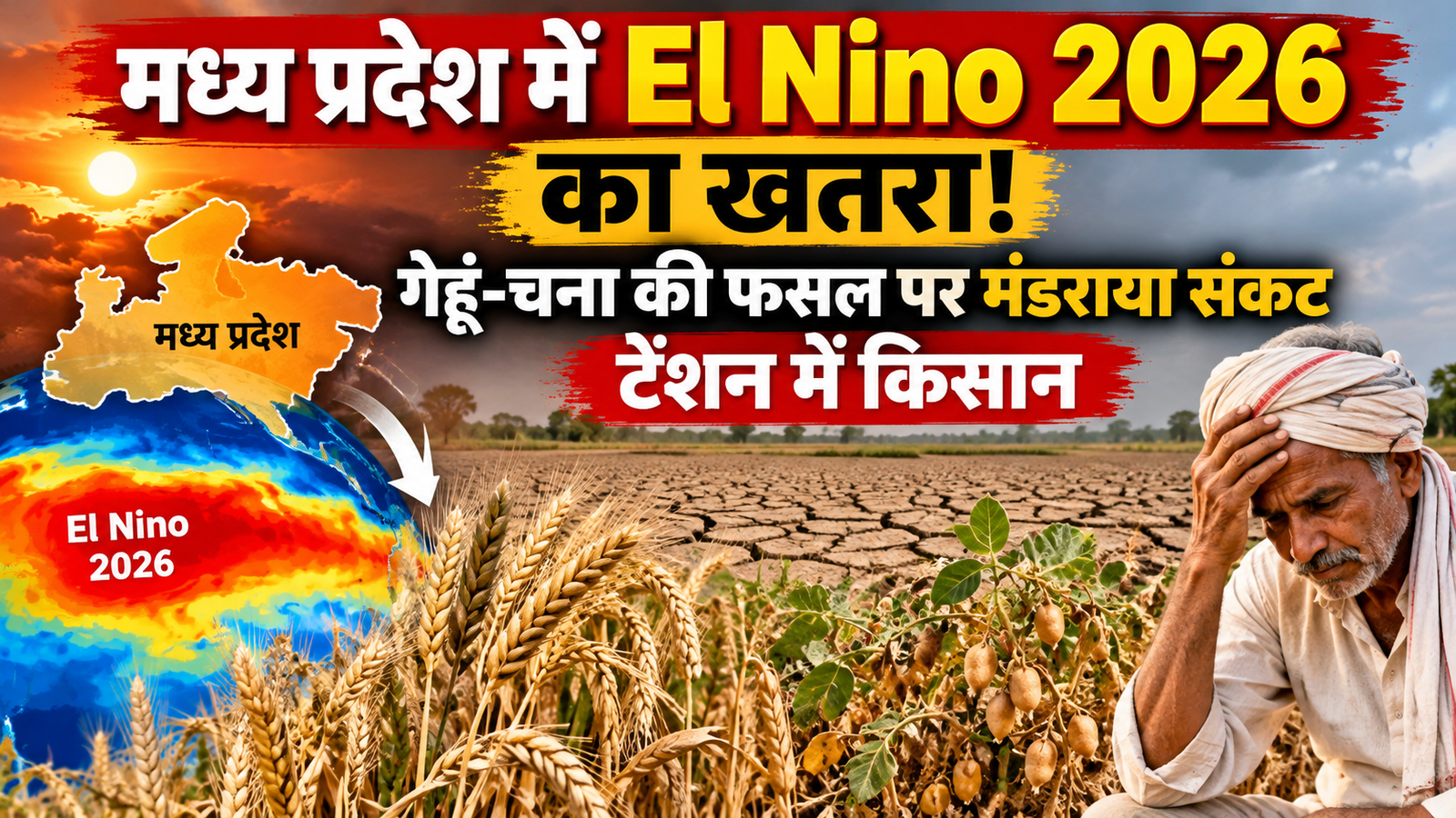El Nino 2026: मध्य प्रदेश में अल नीनो 2026 का खतरा! गेहूं-चना की फसल पर मंडराया संकट, किसानों की बढ़ी चिंता