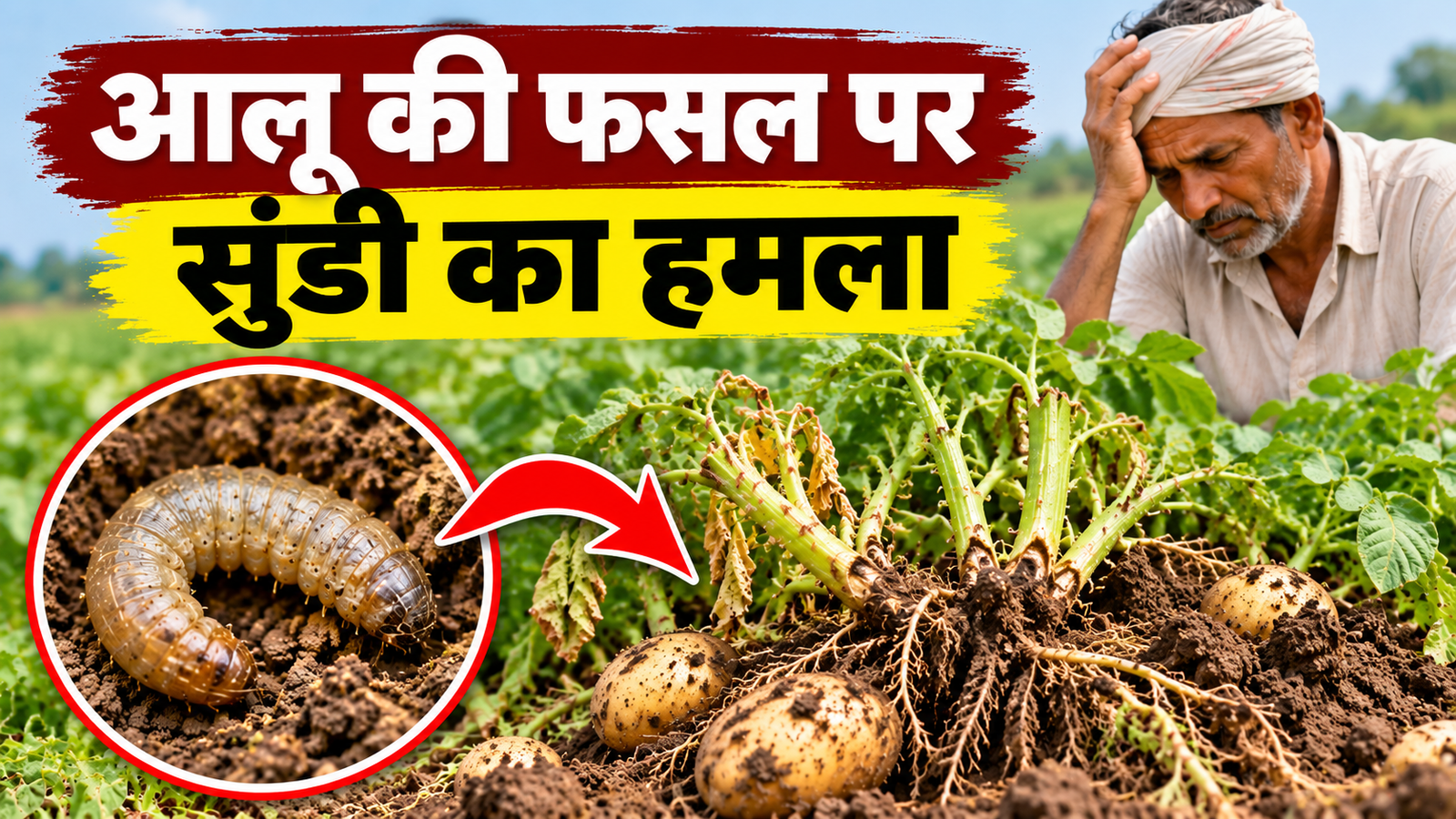 आलू की फसल पर सुंडी का हमला, मिट्टी के अंदर से काट रही पौधे, जानें बचाव के उपाय Aalu Ki Fasal Par Sundi Ka Hamla