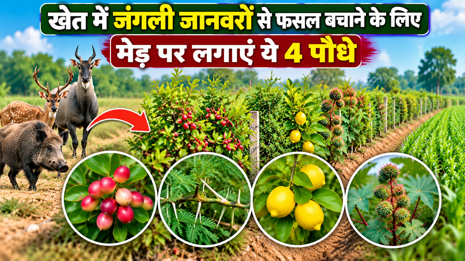 खेत में जंगली जानवरों से फसल बचाने के लिए मेड़ पर लगाएं ये 4 पौधे, होगी अतिरिक्त कमाई Jangli Janwaron Se Fasal Ka Bachav