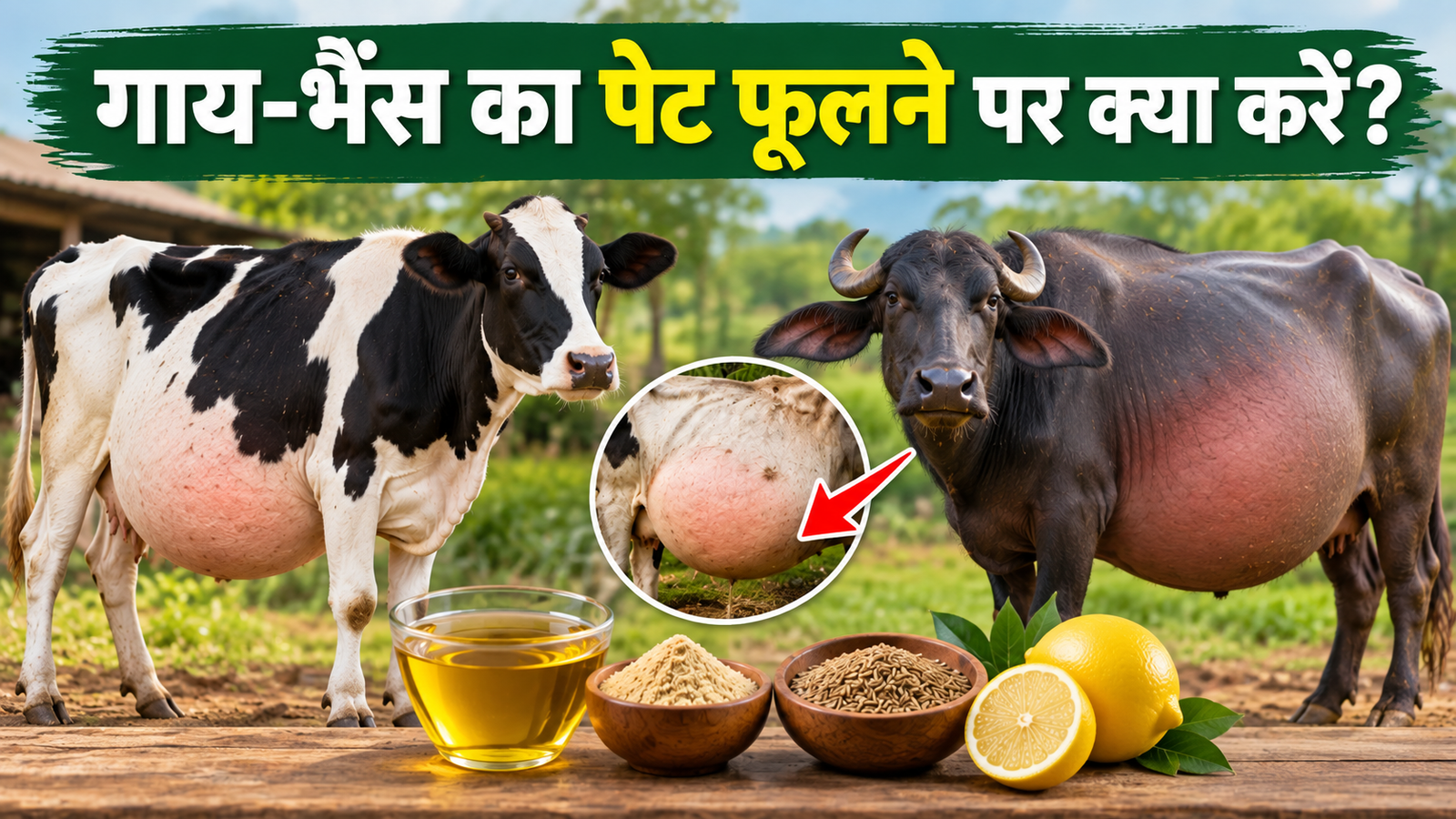 गाय-भैंस का पेट फूलने पर क्या करें! जानें पेट फूलने के कारण और जरूरी उपाय Gai Bhains Ka Pet Phoolne Par Kya Kare