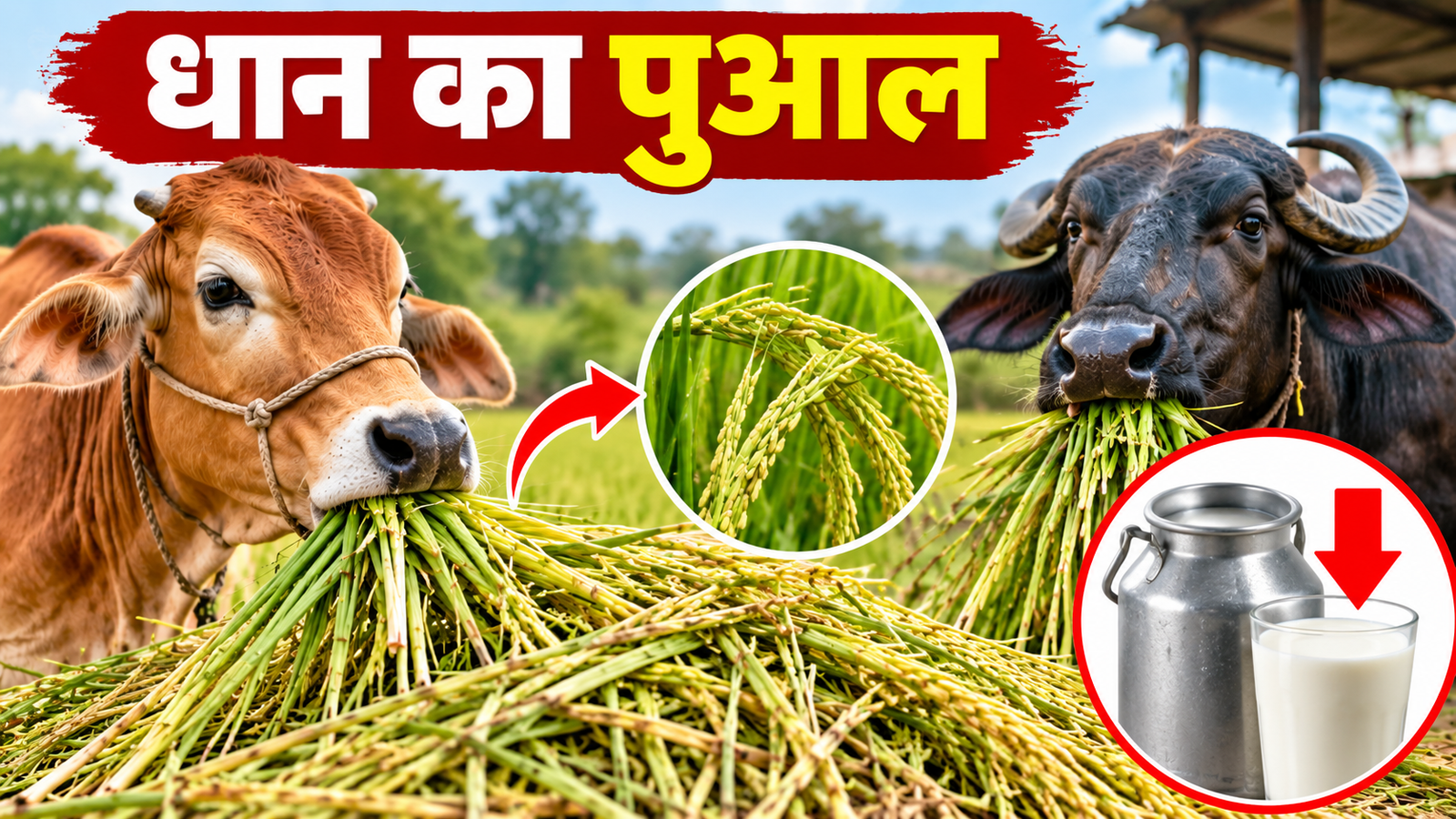धान का पुआल खिलाने से घट सकता है दूध, जानें सही तरीका Dhaan Ka Pual Gay Bhains Ko Khilane Ke Nuksan