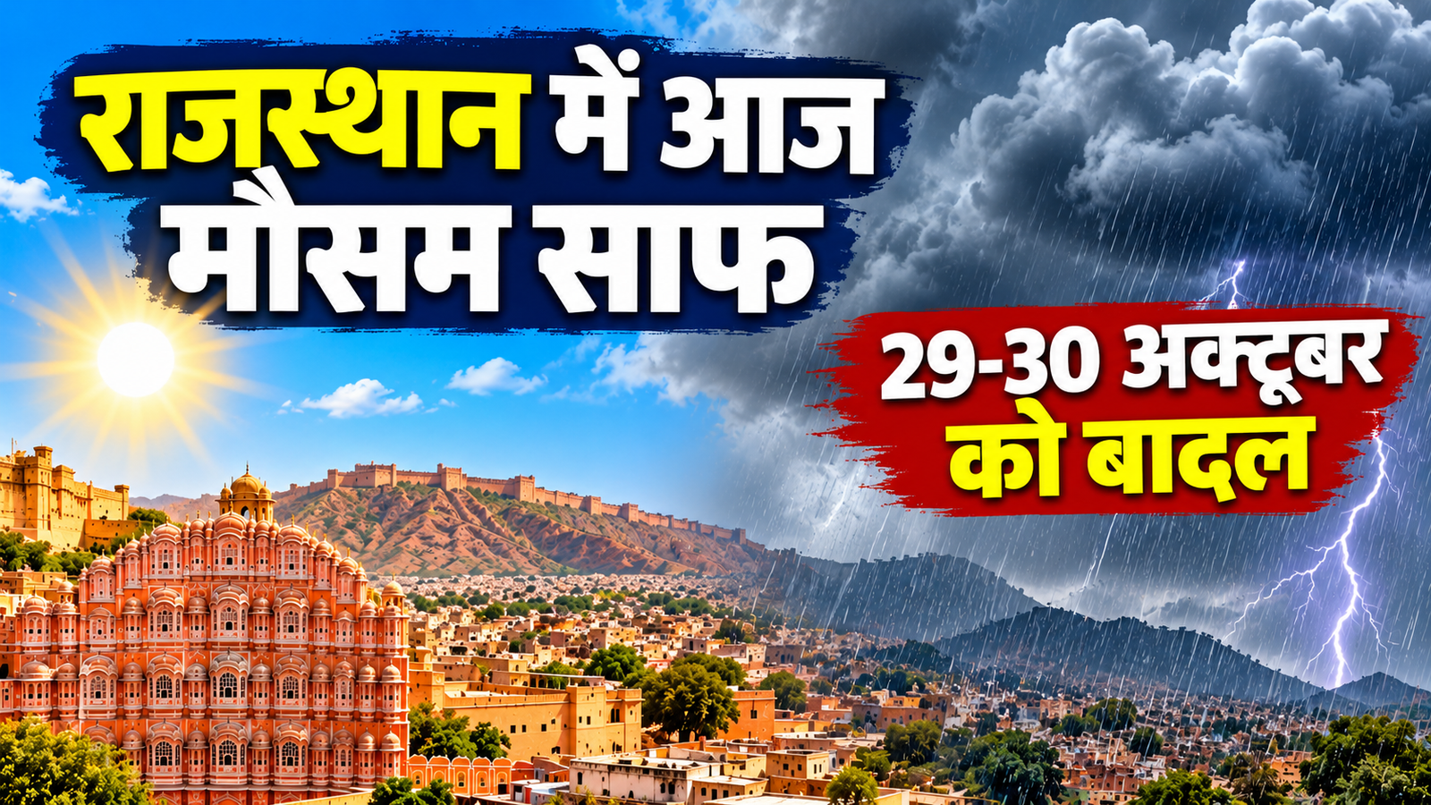Rajasthan Weather Today: राजस्थान में आज साफ रहेगा मौसम, 29-30 अक्टूबर को जयपुर-कोटा में बारिश के आसार