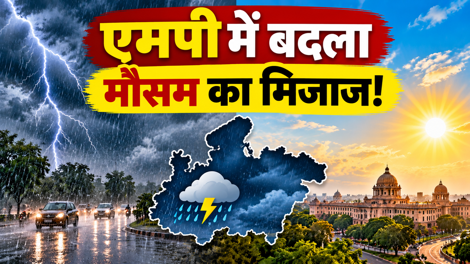 MP Weather Today: मध्य प्रदेश के 27 जिलों में आंधी-बारिश का अलर्ट, भोपाल-इंदौर में खिलेगी धूप
