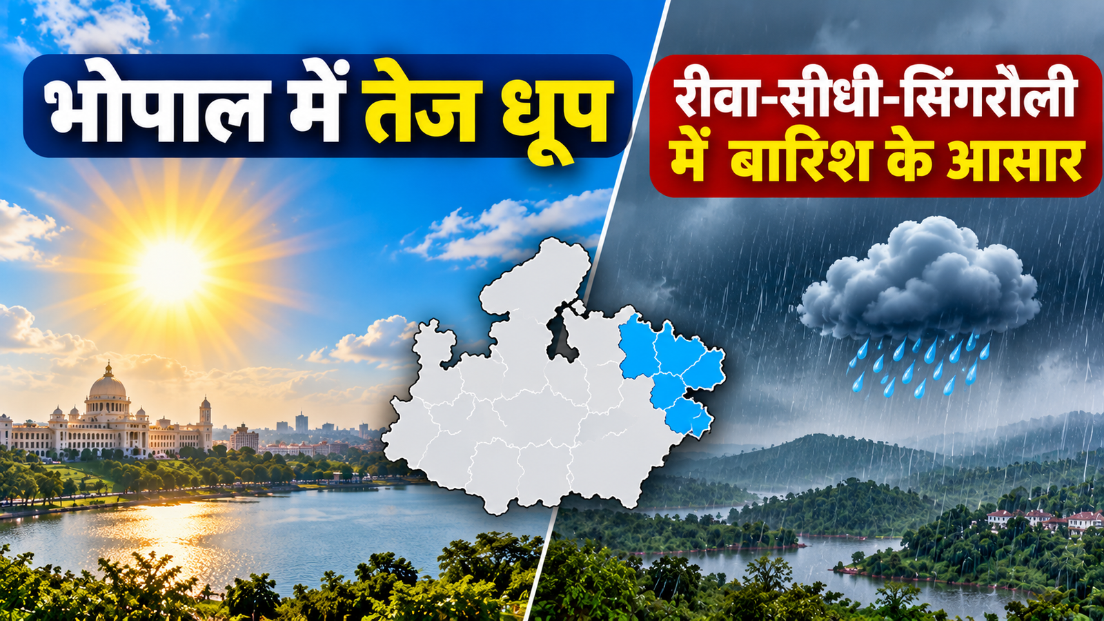 MP Weather Today: भोपाल में तेज धूप, शाम को ठंडक; रीवा-सीधी-सिंगरौली में बारिश के आसार