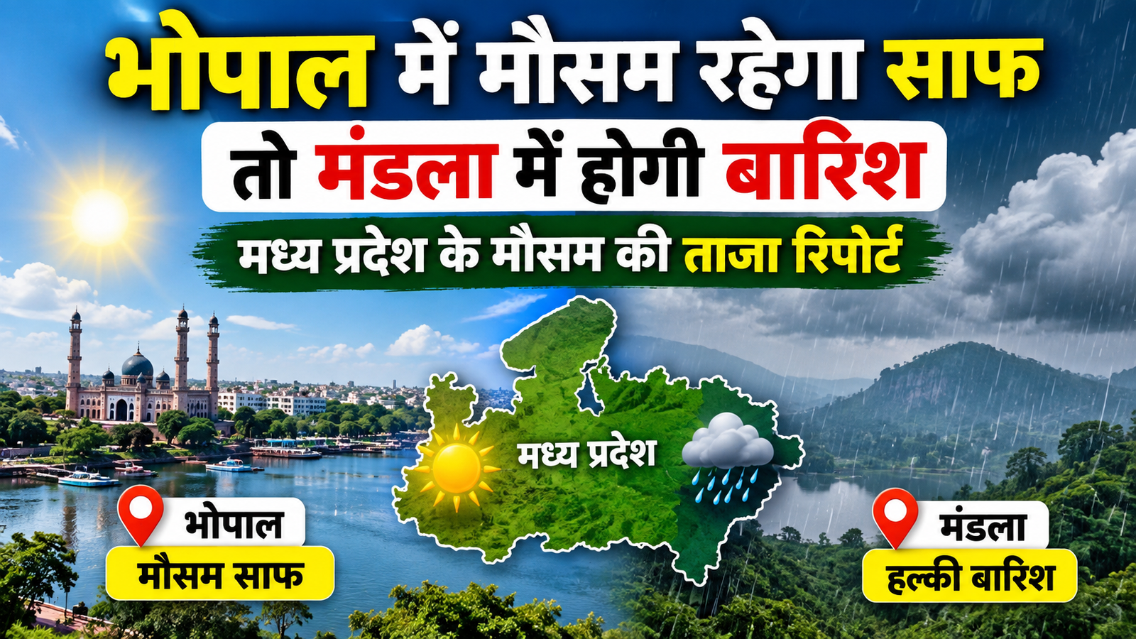 MP Weather Today: भोपाल में मौसम रहेगा साफ, मंडला समेत इन जिलों में हो सकती है हल्की बारिश