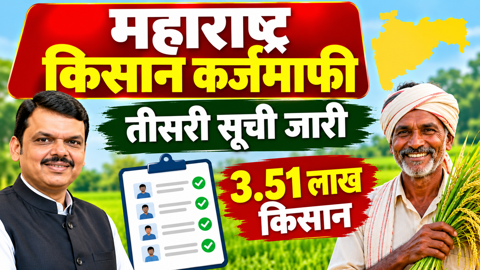 महाराष्ट्र सरकार ने किसान कर्जमाफी योजना के तहत 3.51 लाख किसानों की तीसरी सूची जारी, जानें कैसे मिलेगा लाभ Maharashtra Kisan Karjmafi Teesri Suchi 2026