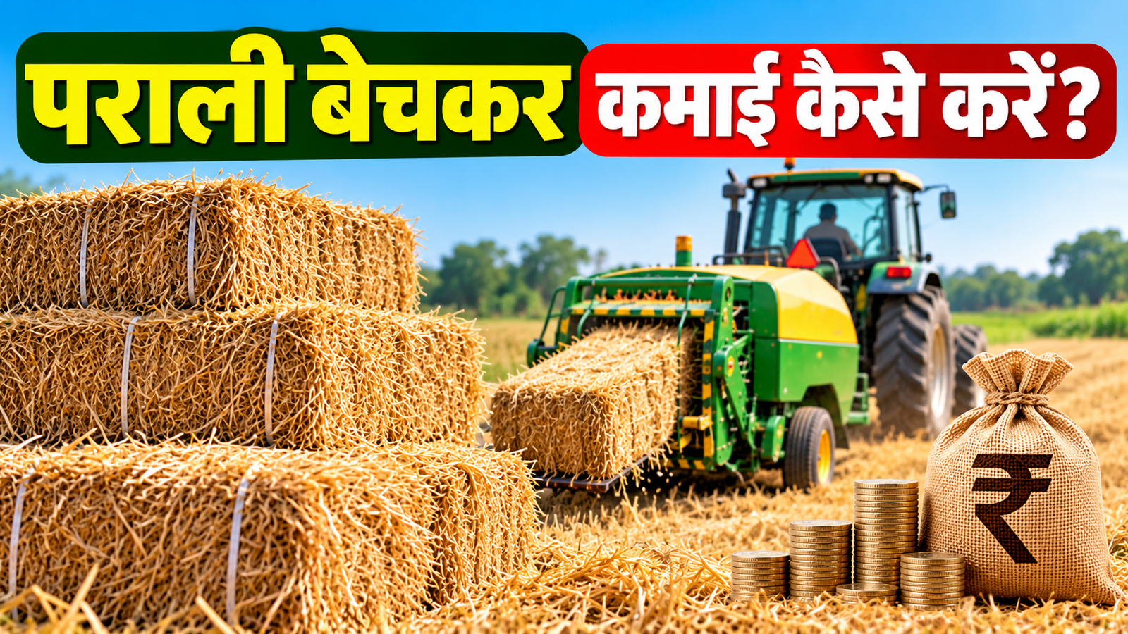 पराली बेचकर कमाई कैसे करें? जानें बंडल बनाने का तरीका और प्रति एकड़ कमाई  Parali Bechkar Kamai Kaise Kare