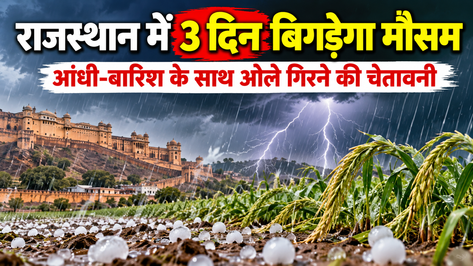Rajasthan Weather Today: राजस्थान में 3 दिन बिगड़ेगा मौसम, आंधी-बारिश के साथ ओले गिरने की चेतावनी